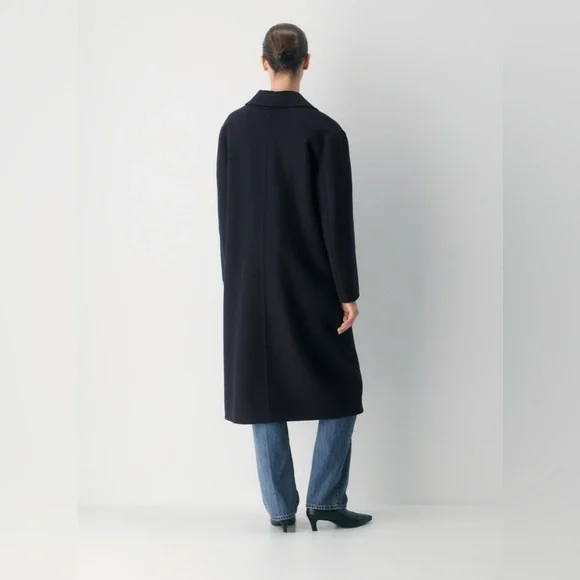 NWT Aritzia The Only Double-Faced Coat - Luxe (Re)Wool - Dark Night Navy Size XS - Picture 5 of 12